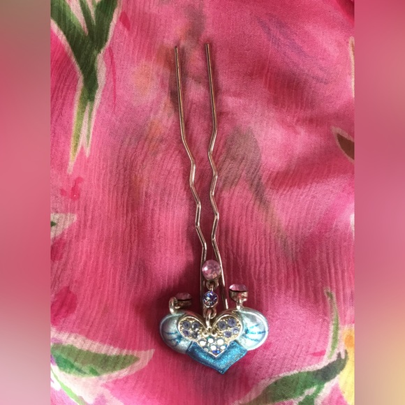 Blue Green and Pink AB Rhinestone Hairpin Crystal  New - Picture 6 of 7